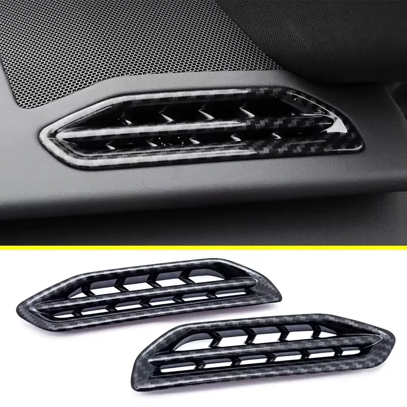 MIHUMOE 2Pcs Carbon Fiber Car Center Console Air Vent Outlet Cover Sticker For 2019-2024 Lexus UX200 UX250h