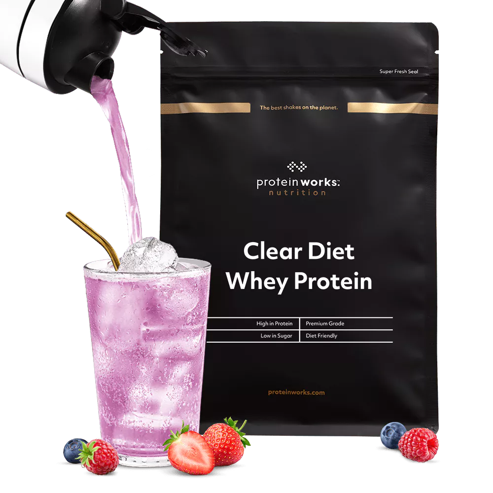 Protein Works Clear Diet Whey Isolate - 40 Shakes - Mixed Berry Burst - 1kg - Low Calorie Clear Whey - Protein Works - 20g Protein Per Serving - Juice Whey Protein