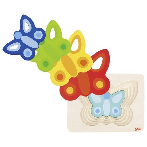 GoKi Wooden Butterfly Puzzle Stacking Game