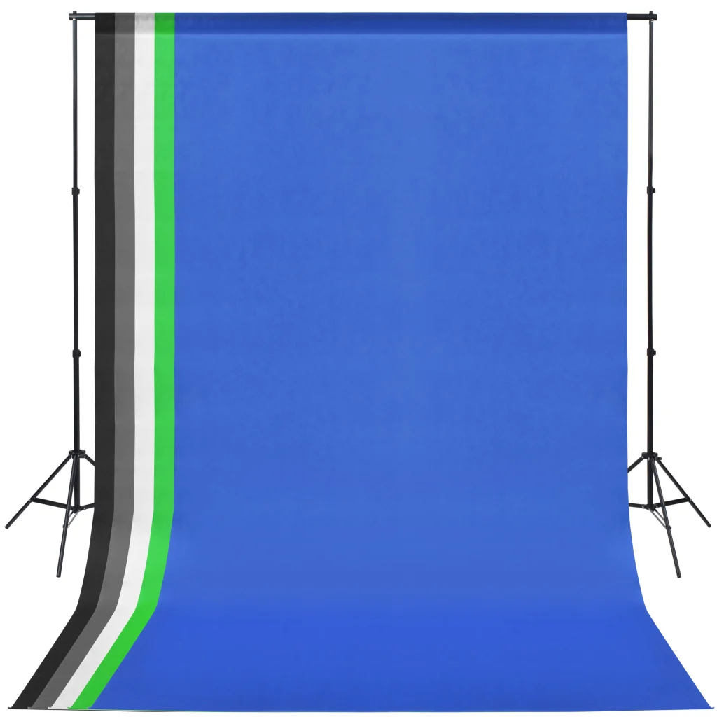 VidaXL Photo Studio Kit with 5 Coloured Backdrops and Adjustable Frame