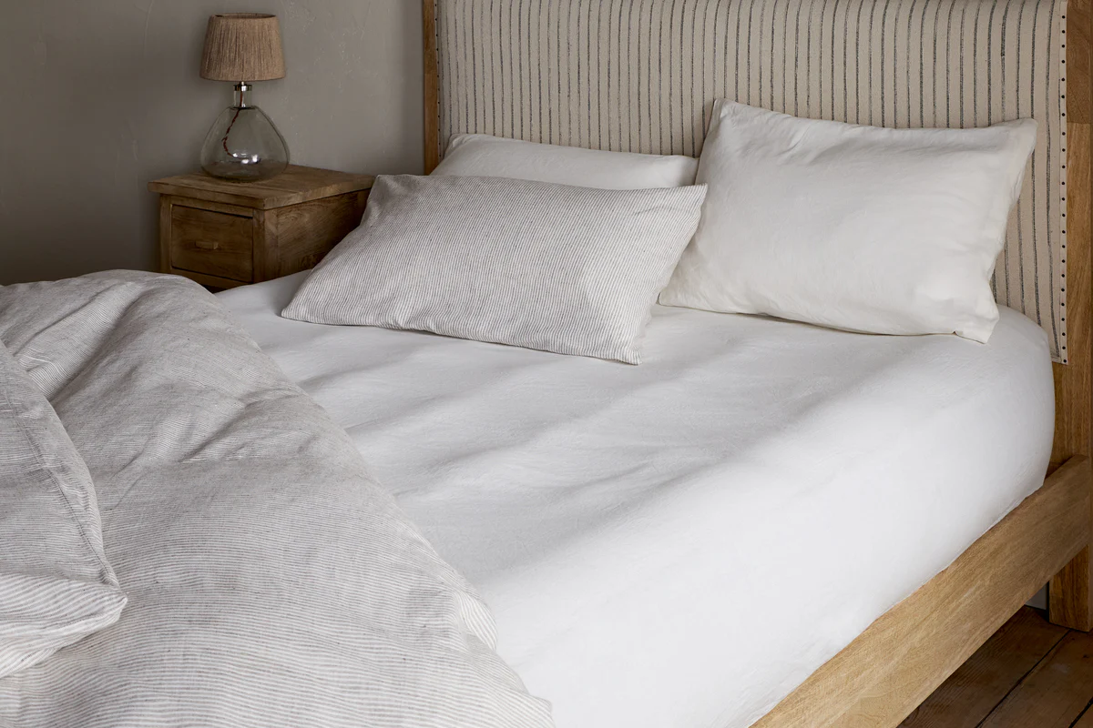 Nkuku Cela Hemp & Cotton Fitted Sheet | Textiles | Natural | King