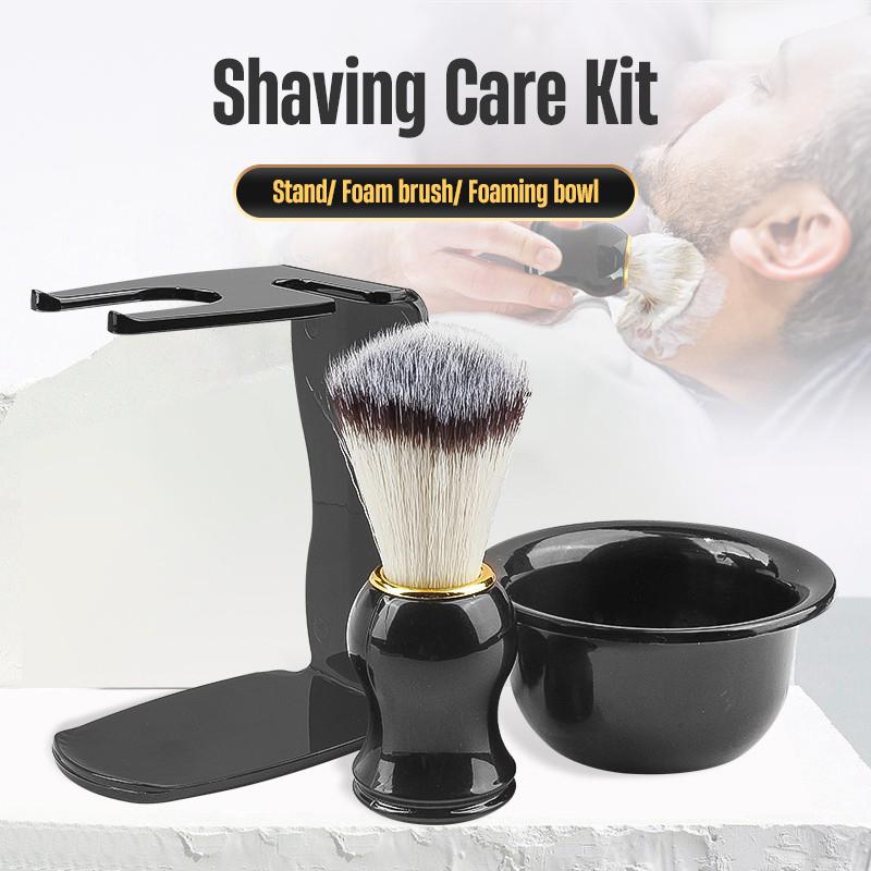 SZwatch Professional Shaving Brush Set 3-in-1 Shave Kits With Shaving Brush Shaving Bowl and Shaving Stand Men's Gift Kit