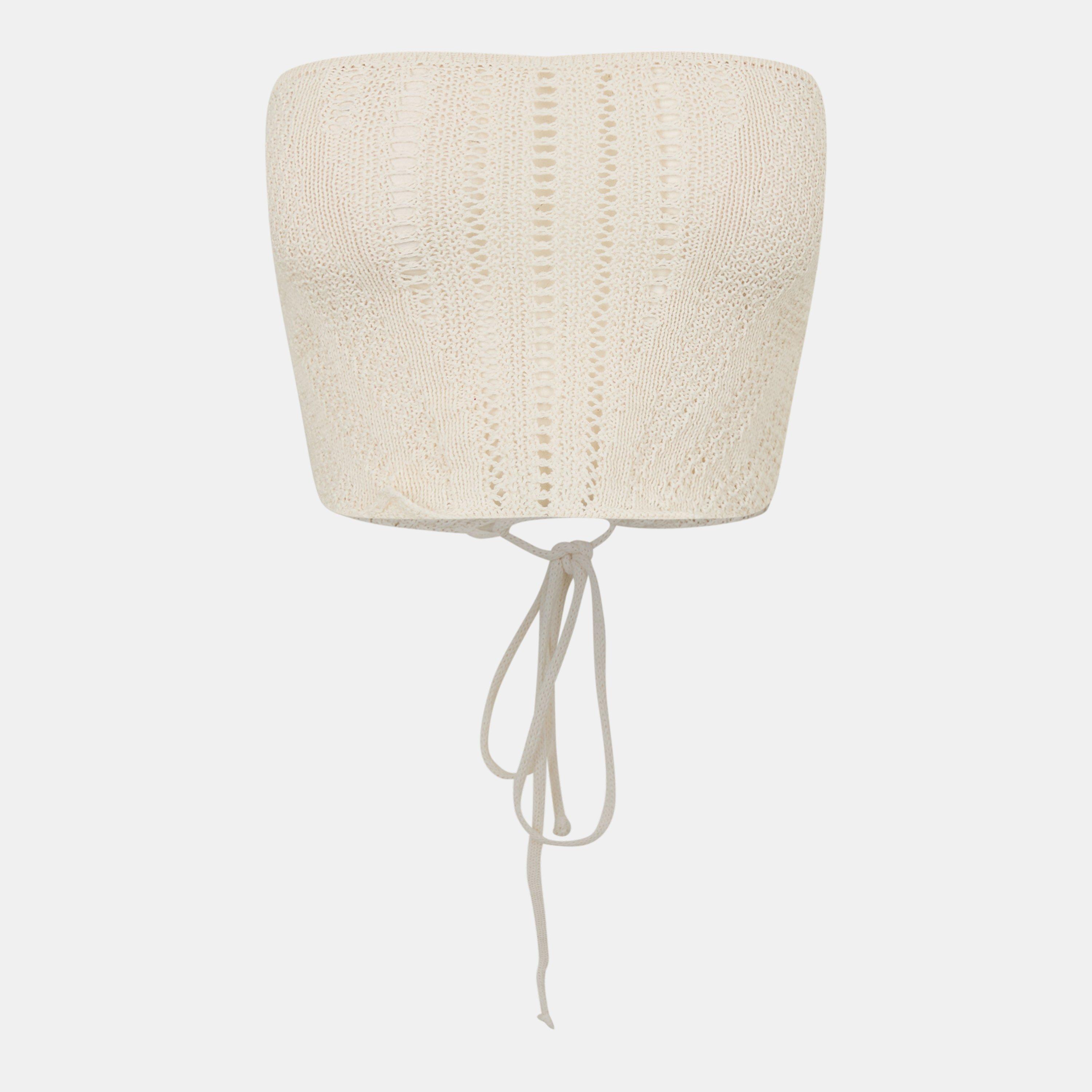 Missy Empire Me Lace Up Back Knitted Corset Top Womens