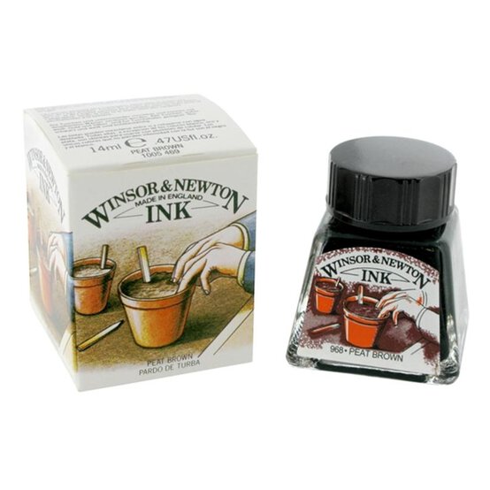 Winsor And Newton Ink 14ml - PEAT BROWN