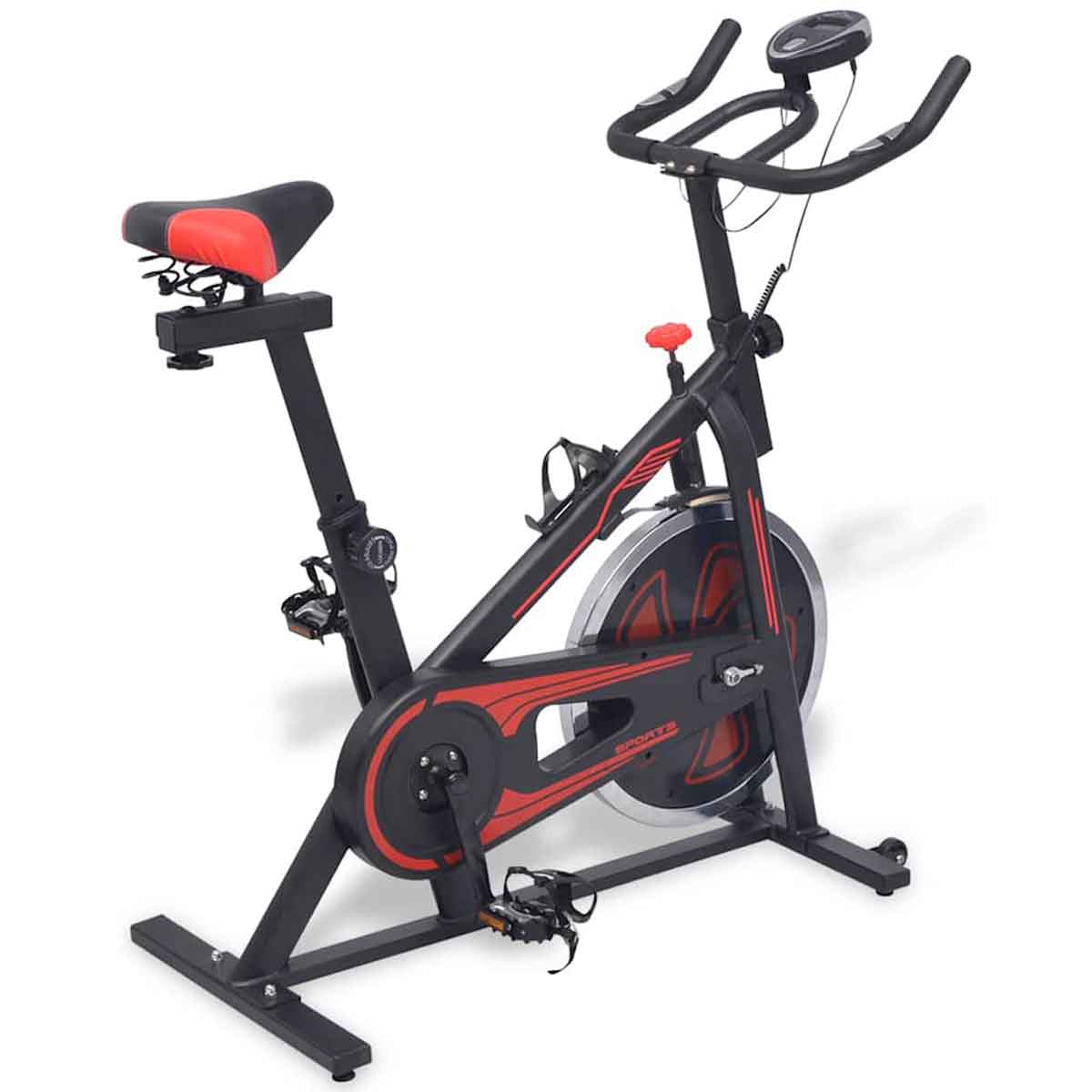 VidaXL Exercise Training Bike with Pulse Sensors Black and Red