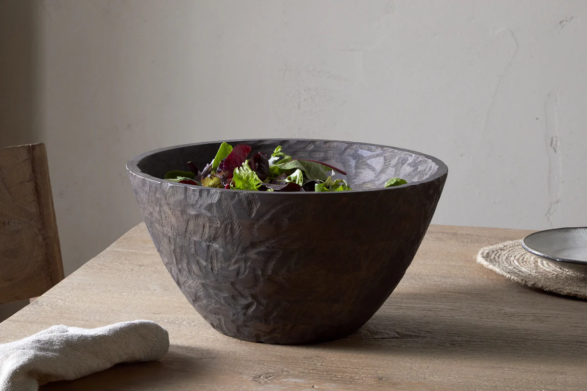 Nkuku Nyati Wooden Serving Bowl | Serveware | Dark Brown
