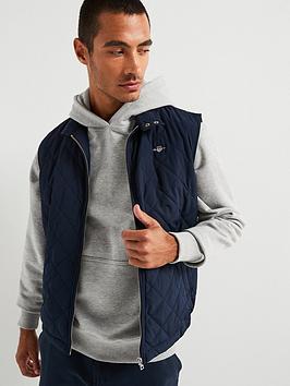 Gant Mens Quilted Windcheater Vest Colour: 433 Evening Blue, Size: M