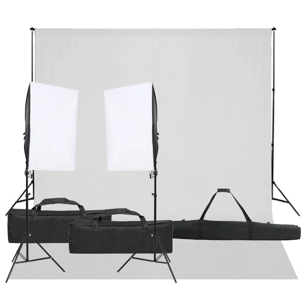 VidaXL Photo Studio Kit with Light Set and Backdrop
