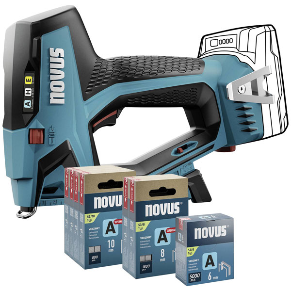 Novus 031-0375 J-550 Stapler, Battery, 6-14mm Staples, Type 37/53