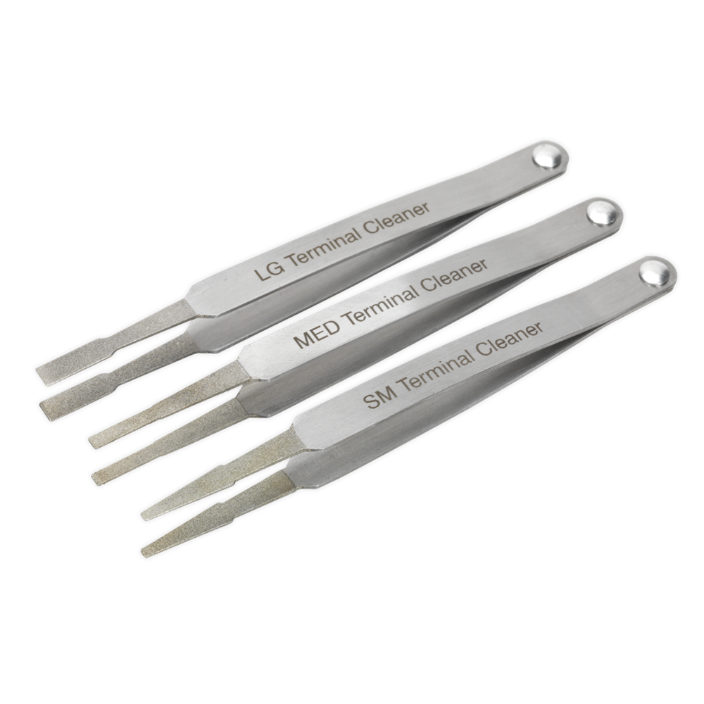 Sealey VS9202 Terminal Cleaner Set 3pc - Diamond Grip