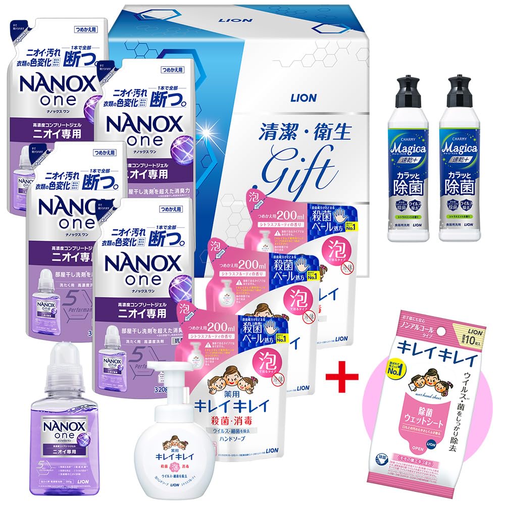 PITAKITE Lion Gift Cleanliness and Hygiene Assortment KireiKirei with disinfectant sheet gifts such as family return thank midyear (LNS-50) + [For moving,