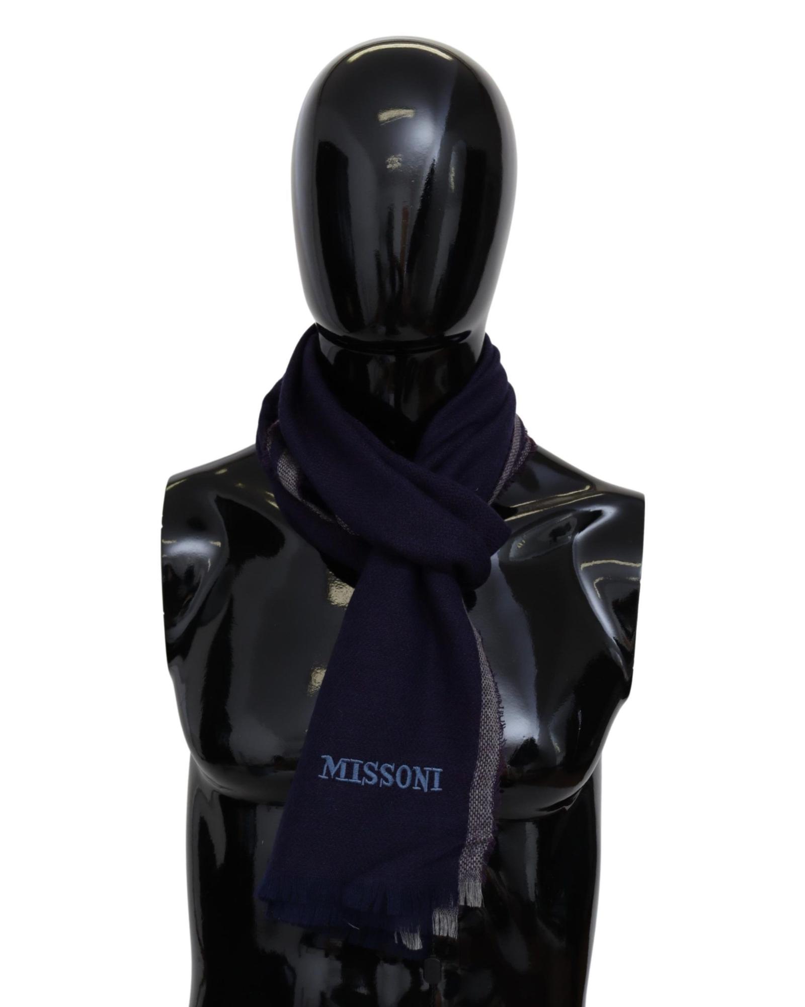 Missoni Navy Wool Scarf- Multicolor Scarves