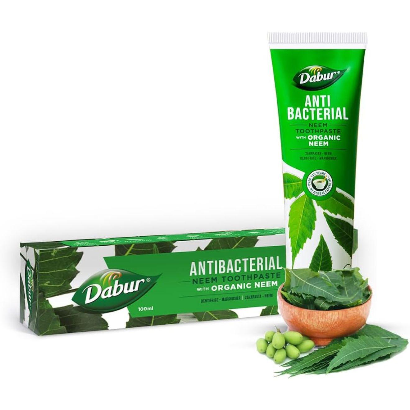 Dabur Organic Antibacterial Neem Toothpaste (Zahnpasta) 100ml 1 pcs
