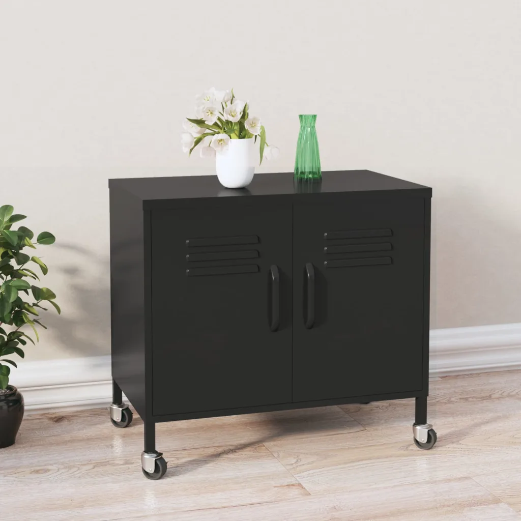 VidaXL Storage Cabinet Black 60x35x49 cm Steel