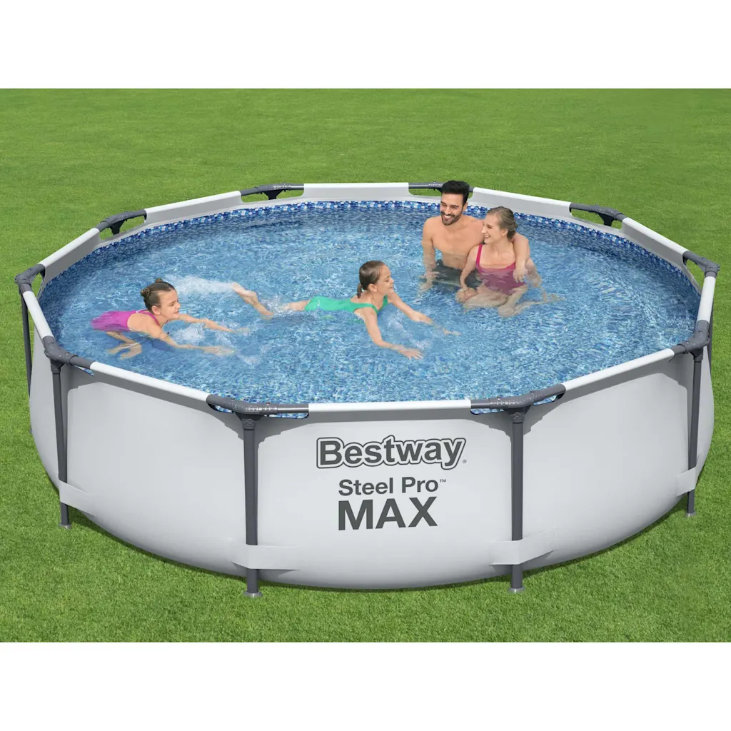 Bestway Swimming Pool Set Above Ground Pool Garden Paddling Pool Steel Pro MAX