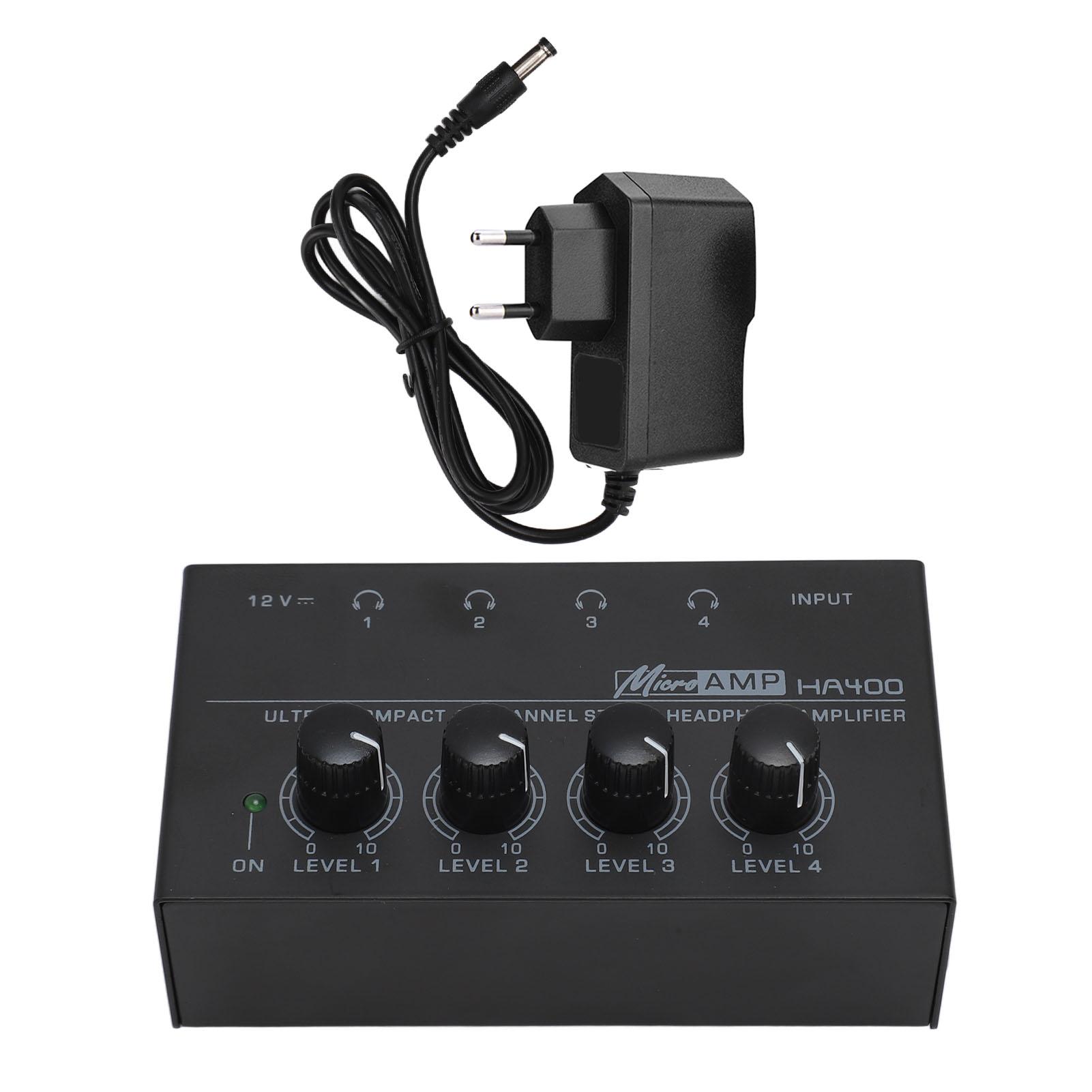 DIYelecs Headphone Amplifier Professional Low Noise Mini High Power 4 Channel Stereo Headphone Amplifier for