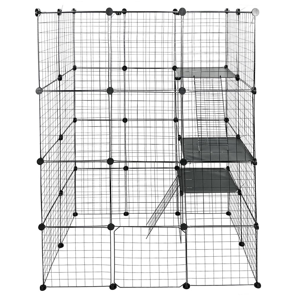 Gr8 Home Large 4 Tier Cat Cage Playpen Enclosure Pet Kitten Kennel Metal Wire Crate Box