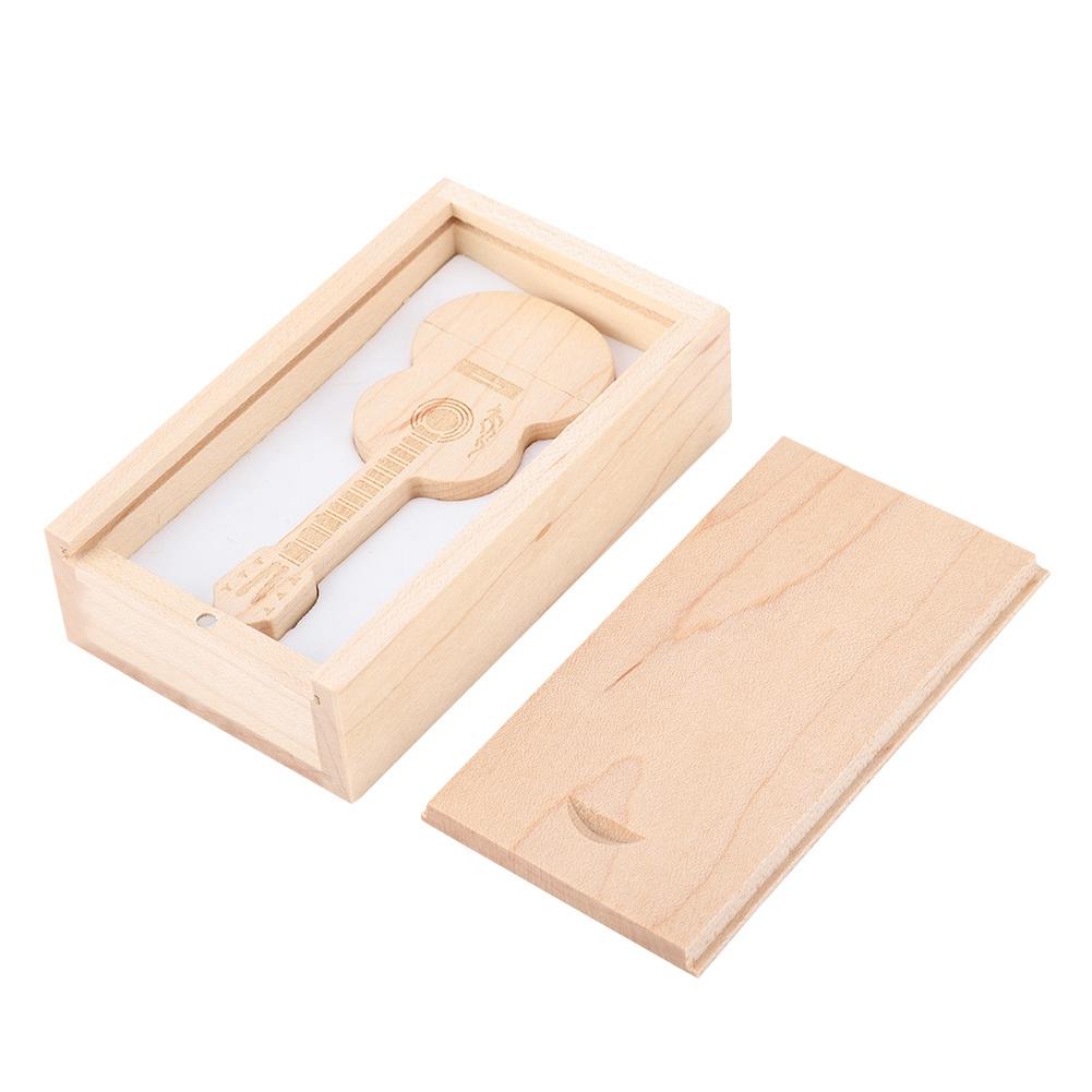 OutsideWorld Wooden Guitar Shape Flash Drives Storage Usb 2.0 U Disk Memory Stick For Pc(128g) 128g