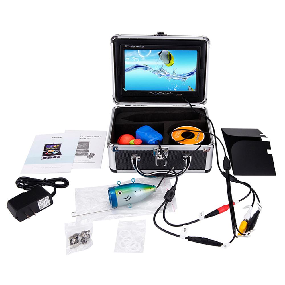 Lixada Underwater Fishing Camera 7 Inch Lcd Monitor Ip68 Waterproof 1000tvl Fish Finder Us Plug 50m