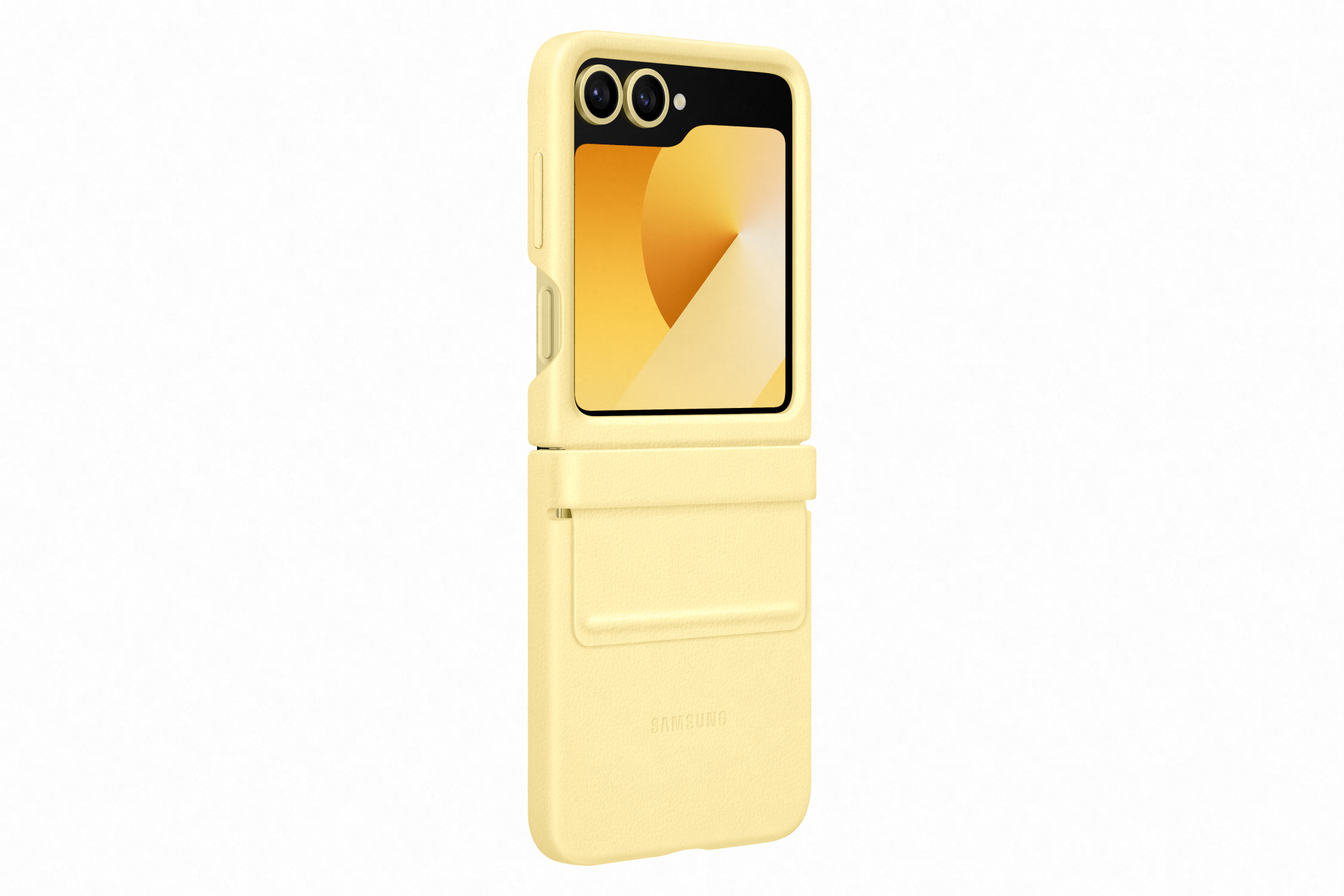Samsung Faux Leather Case / Kindsuit Case For Z Flip6 In Yellow (ef-vf741pyegww)