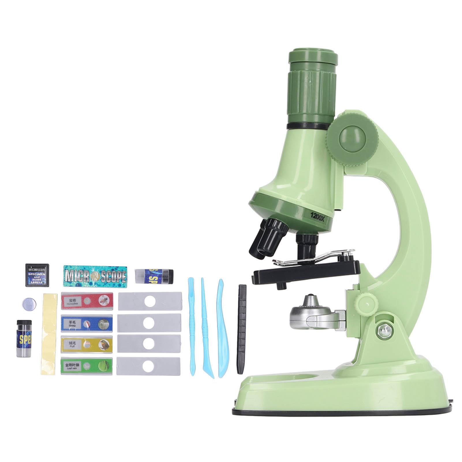 Neoglint Microscope Toy Educational Biological Laboratory Tool Microscope Toy for Children Kids Green