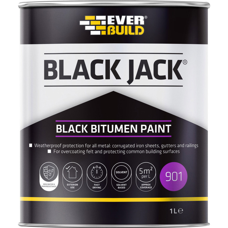 Everbuild Jack Bitumen Paint 1L in Black Iron