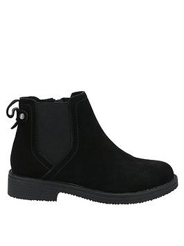 Hush Puppies Maddy Womens Wide Fit Chelsea Boots Size: 5, Colour: Black Suede