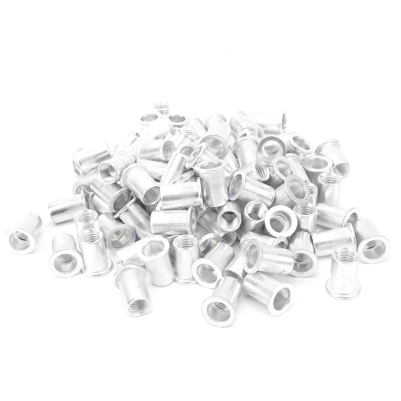 Vestidos 100Pcs Pull Riveting Nuts Aluminum Flat Head Vertical Hardware Accessories WJ?30045M10