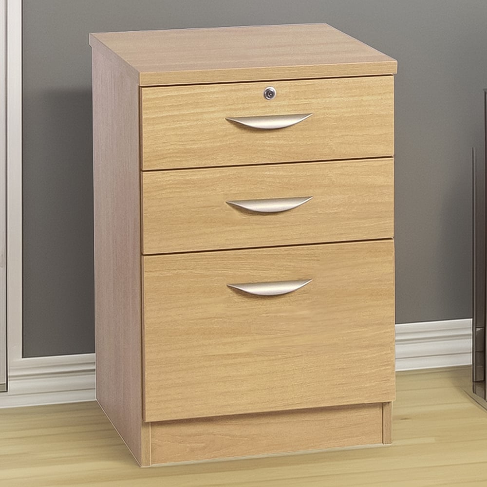 R White Cabinets Brown 3 Drawer Filing Cabinet