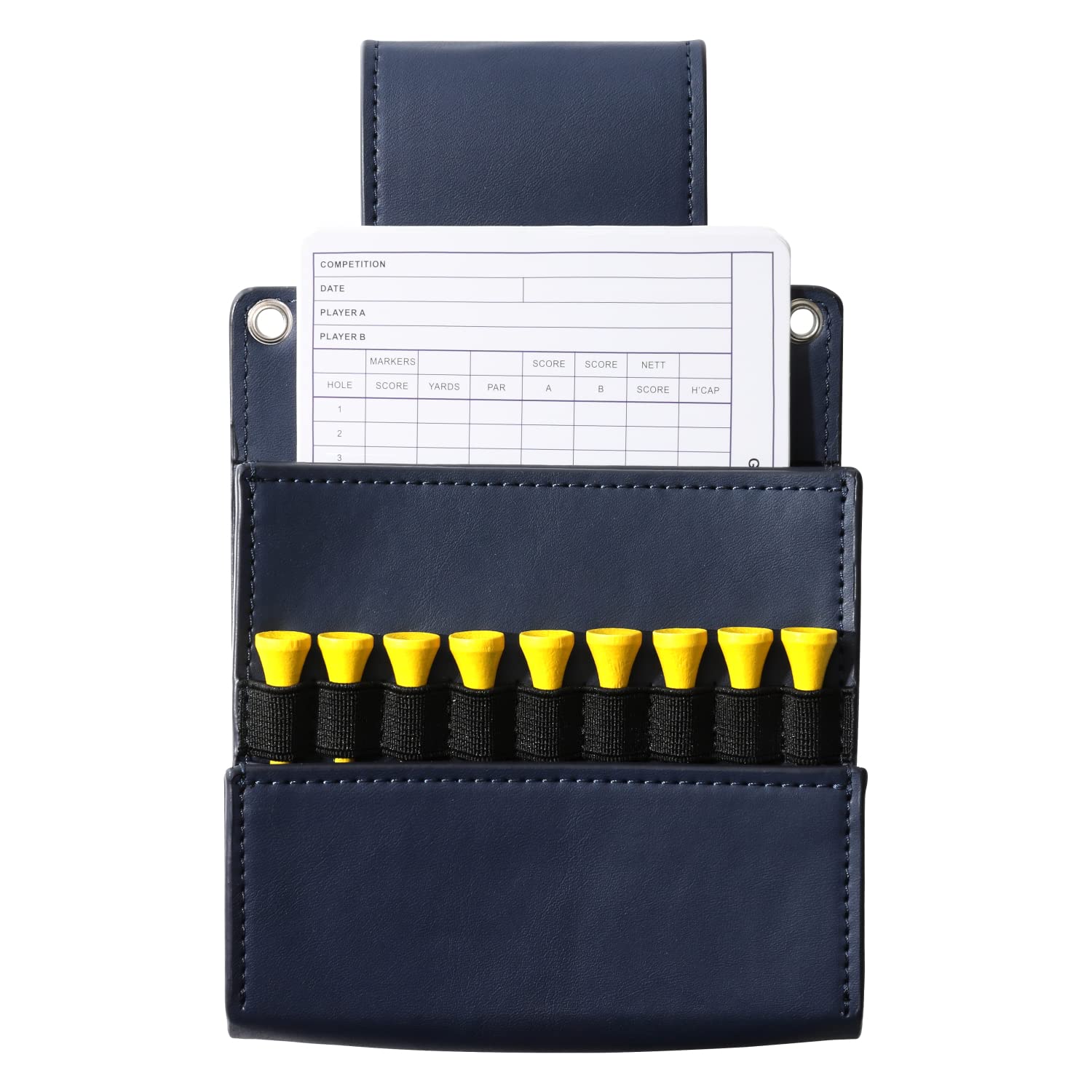 HONOR GOLF Golf Accessories Scorecard Holder Scorecard Case Golf Golf Cart Pouch Tee Fork Smartphone Storage Men's (Navy)