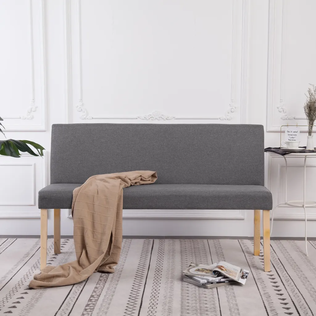 VidaXL Bench 139,5 cm Light Grey Polyester
