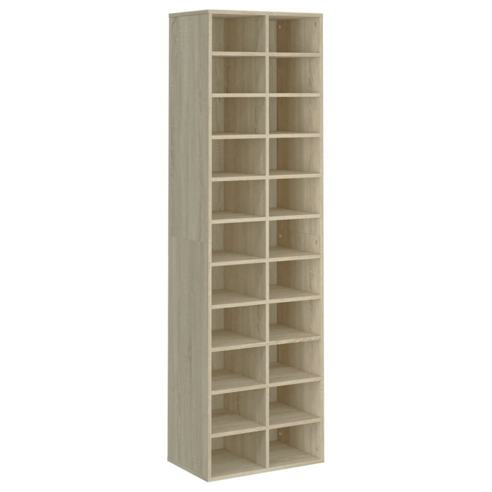 VidaXL Shoe Cabinet Sonoma Oak 54x34x183 cm Chipboard