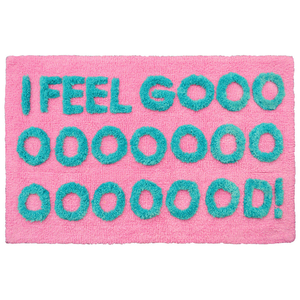 Mooky Mats I Feel Good Slogan Bath Mat