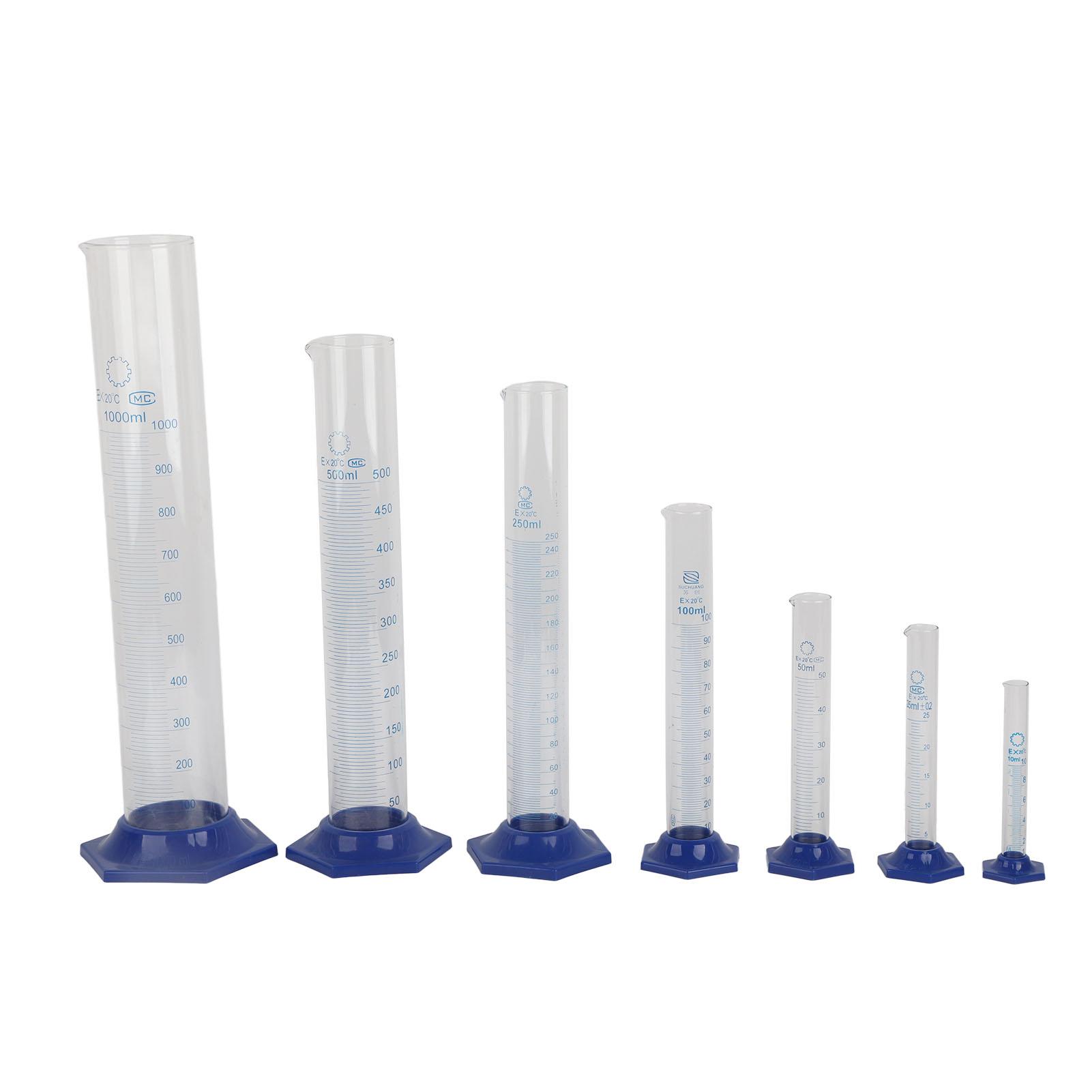 Vestidos 7PCS Experiment Measuring Cylinder Borosilicate Glass Graduated Cylinder Laboratory Utensils