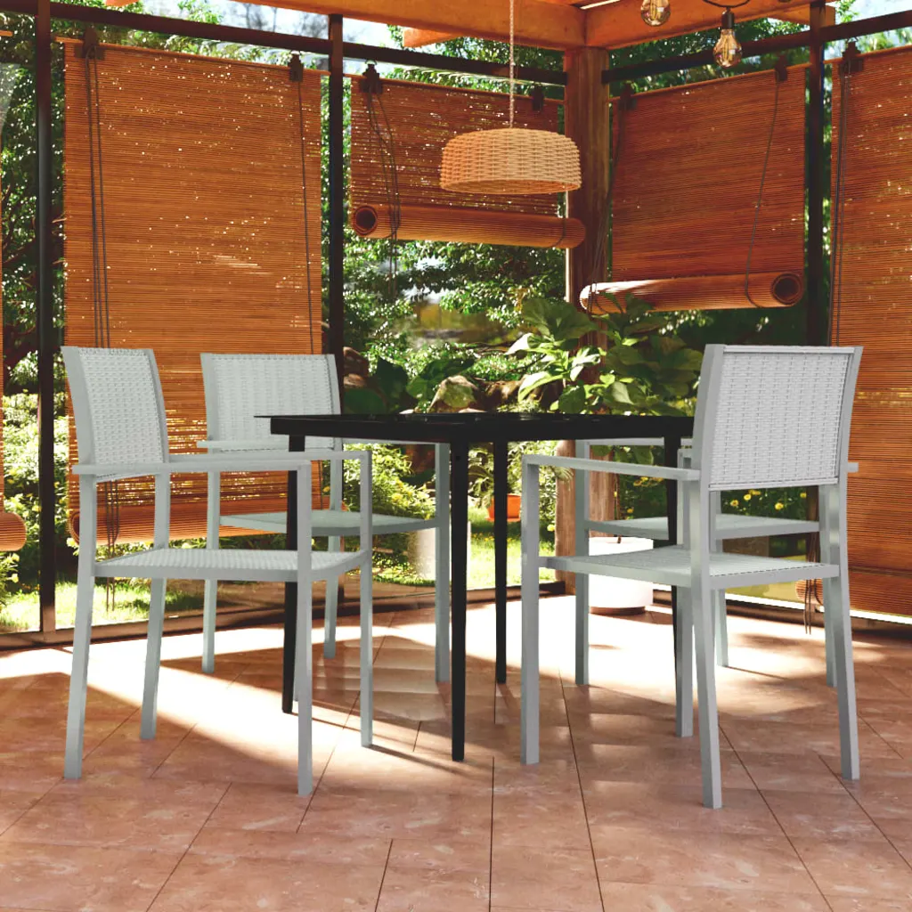 VidaXL 5 Piece Garden Dining Set White