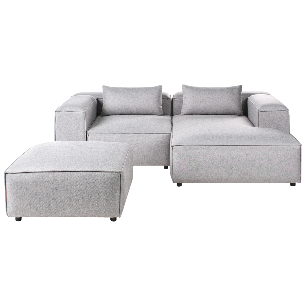 Beliani Modular Corner Sofa 3 Seater Brande Grey Left Hand