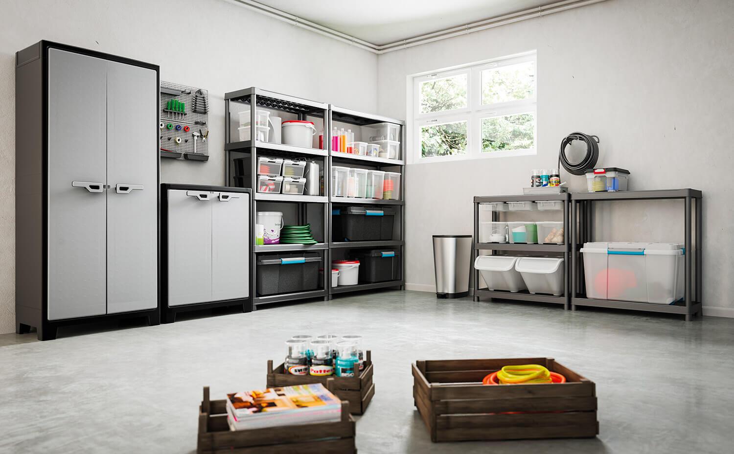 Keter Multipurpose Storage Cabinet Titan Black and Grey 182 cm