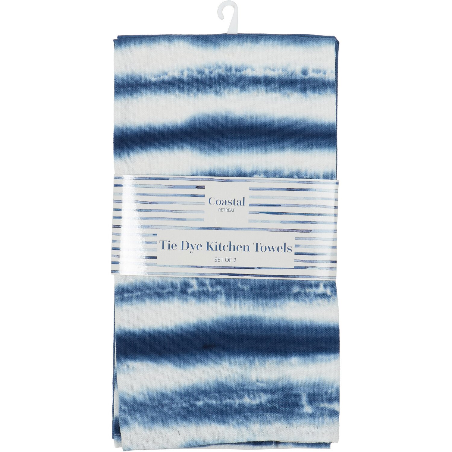 Set of 2 Coastal Retreat Tie Dye Kitchen Towels - Blue