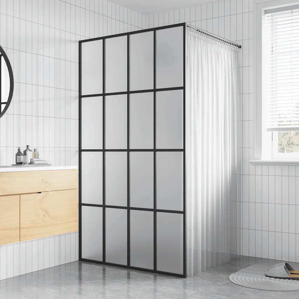 VidaXL Walk-in Shower Screen Frosted Tempered Glass 100x195 cm