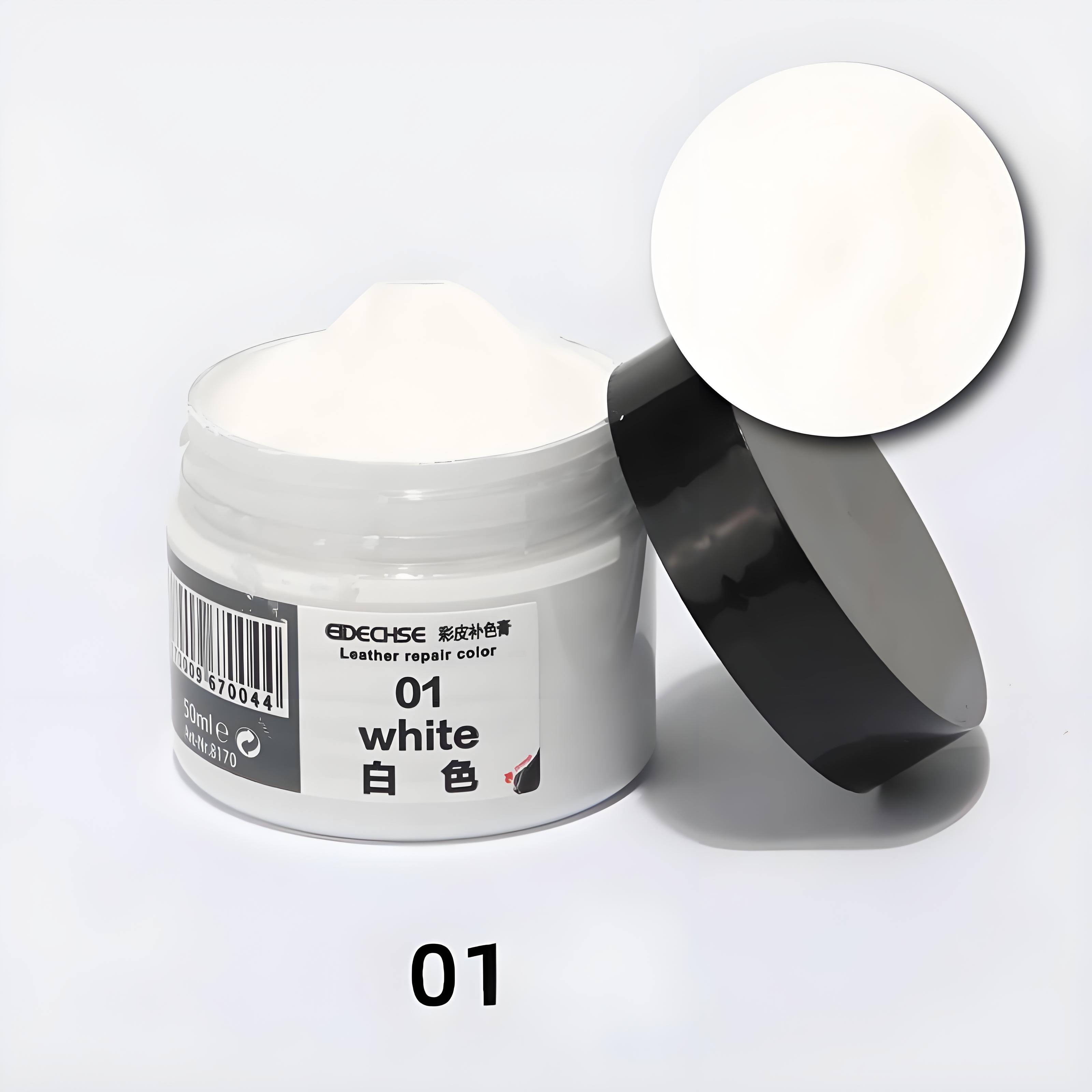 YJMP 50ml Leather Repair Cream Filler Compound Leather Restoration For Shoe CarSeat Sofa Coats Holes Scratch Crack Restore Repair Color white