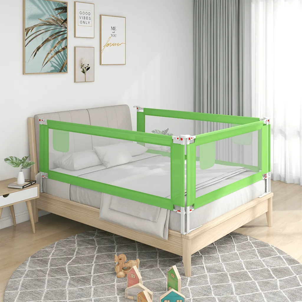 VidaXL Toddler Safety Bed Rail Green 200x25 cm Fabric