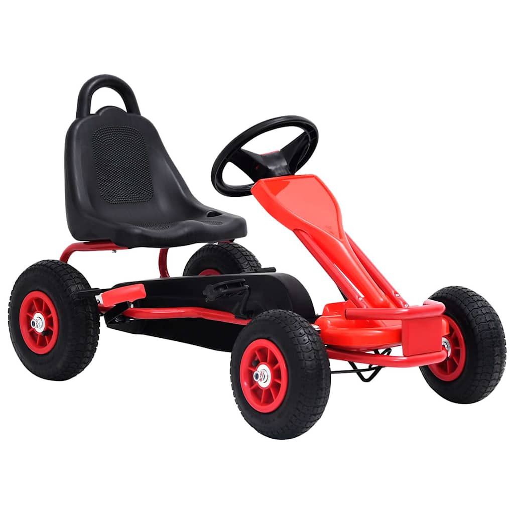 VidaXL Pedal Go-Kart with Pneumatic Tyres Red