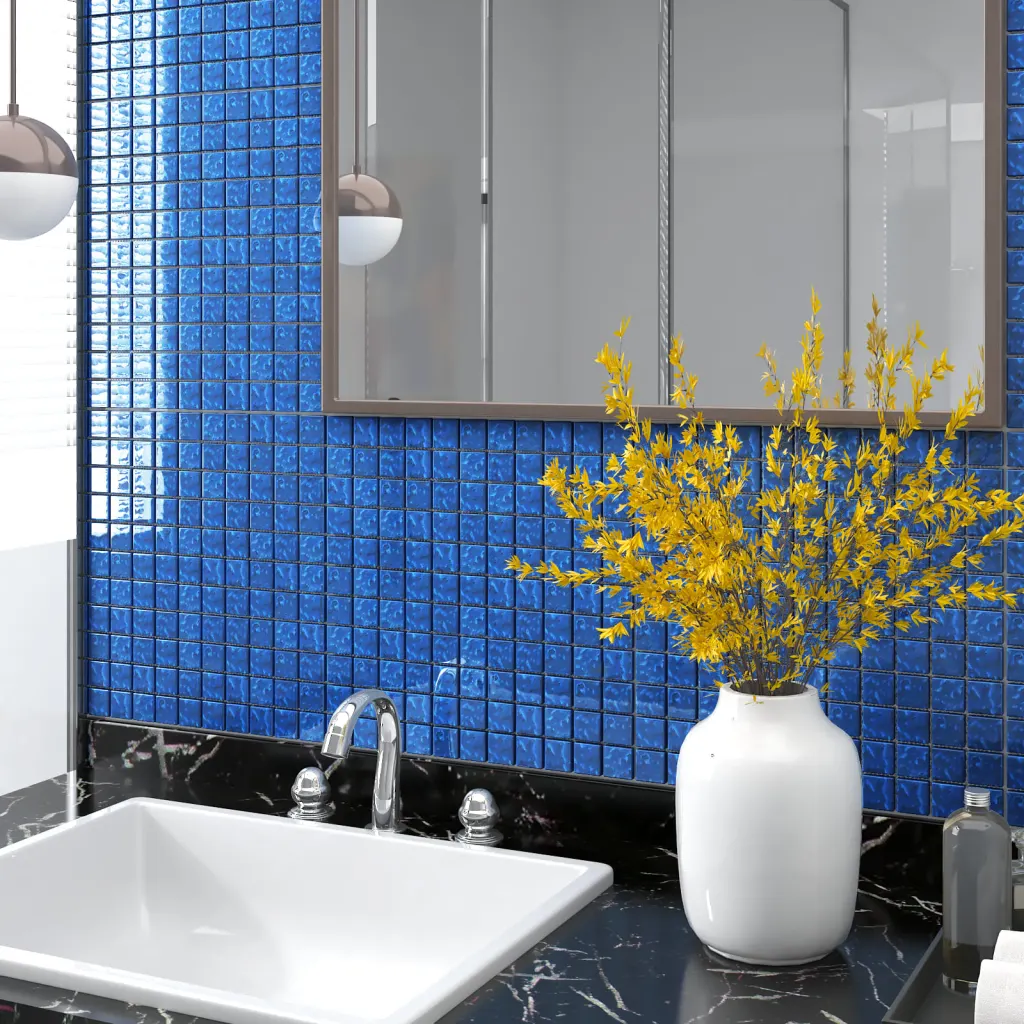 VidaXL Bleon 30 x 30cm Glass Mosaic Tile blue