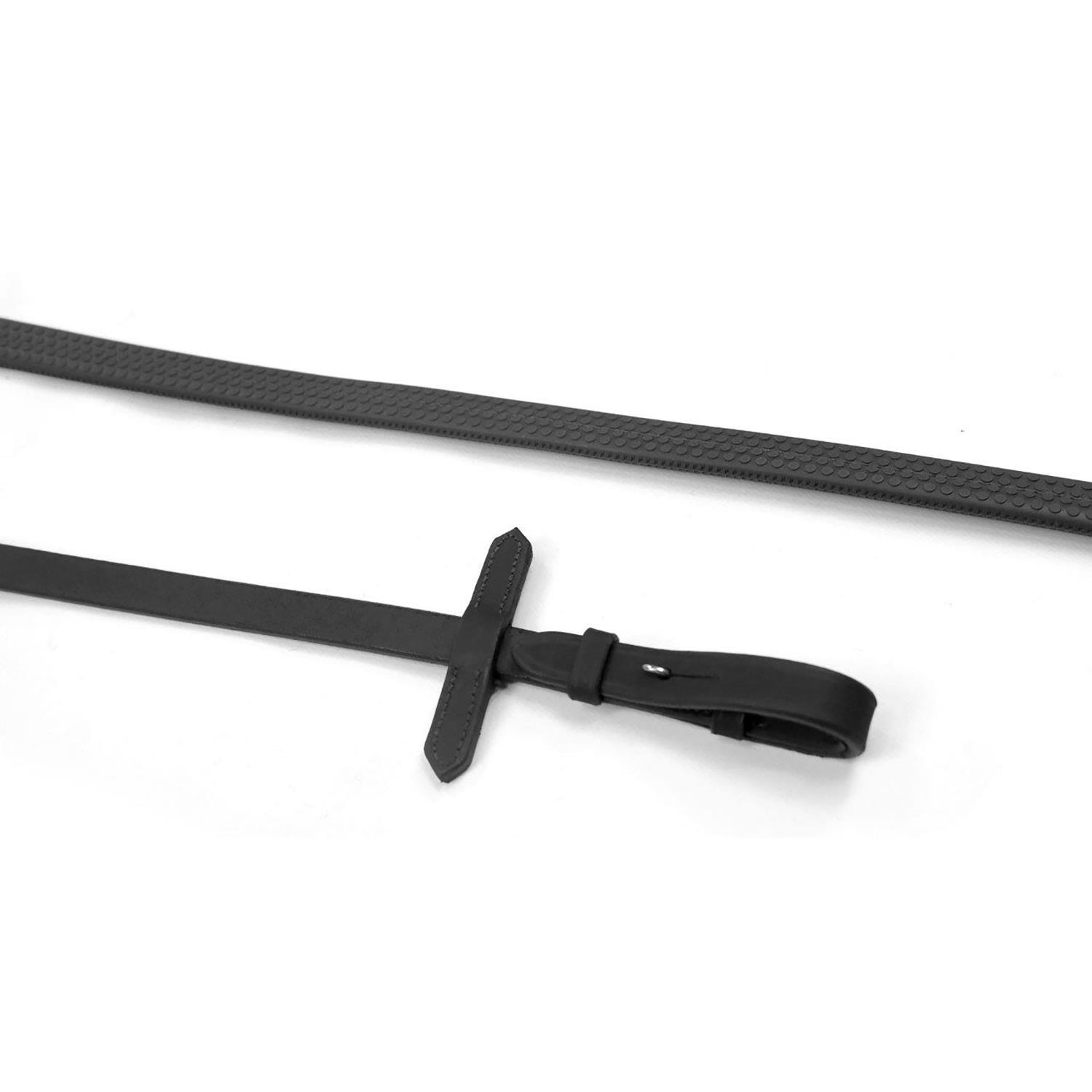 John Whitaker Reins | John Whitaker Ready To Ride Rubber Reins Colour Black Size Pony