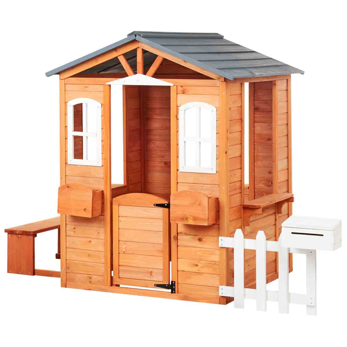 Beliani Garden Playhouse Ampeliko Wood Light Wood