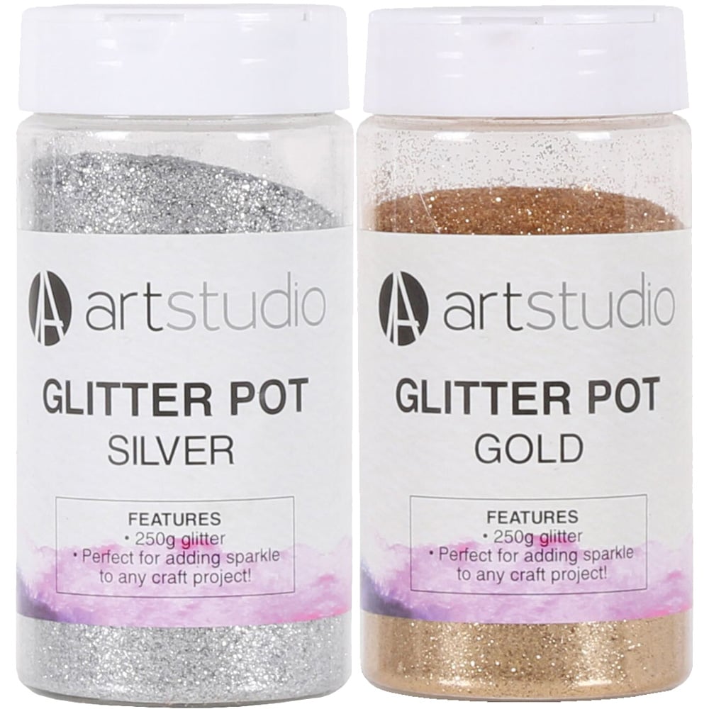 Art Studio Glitter Pot Silver/Gold
