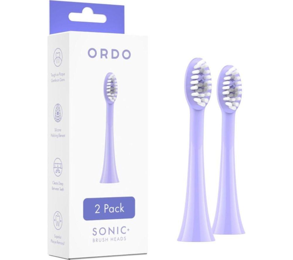 Ordo Sonic Replacement Toothbrush Heads - Pack of 2, Pearl Violet