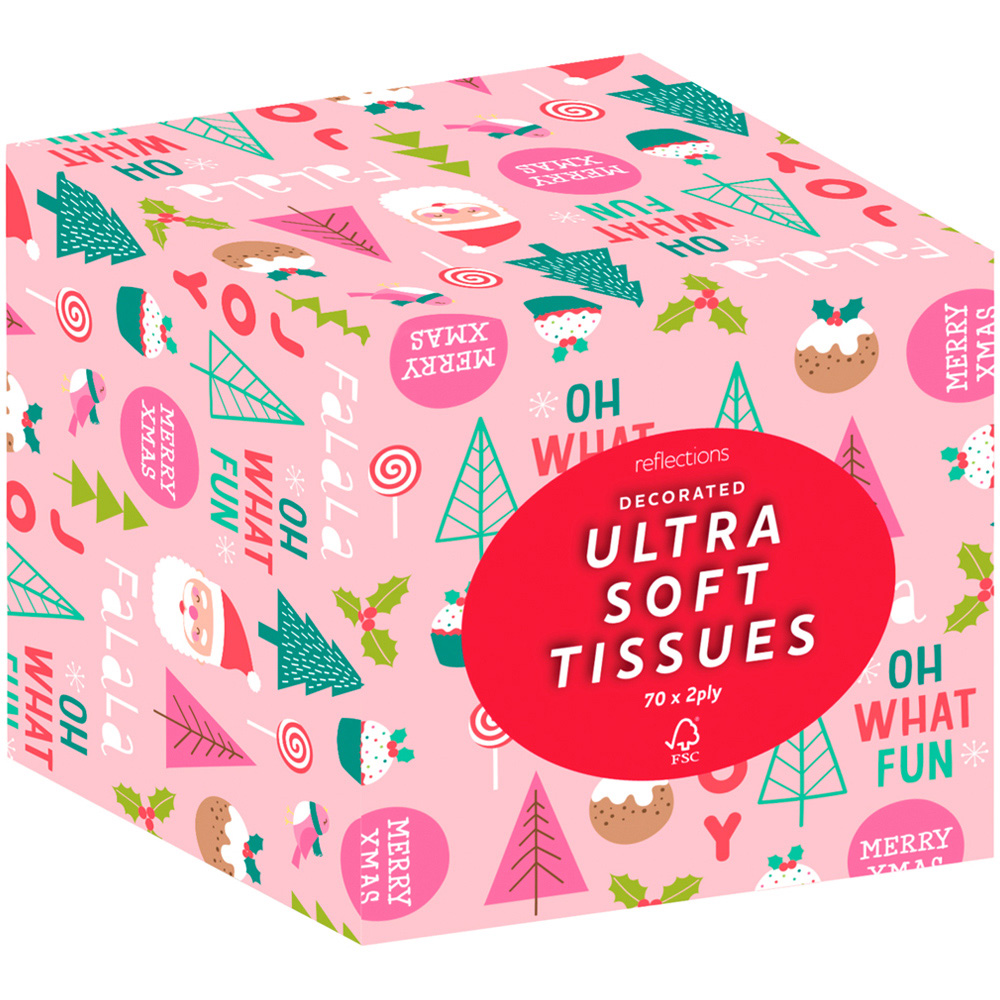 Reflections Christmas Facial Cube Tissues - Multicolour