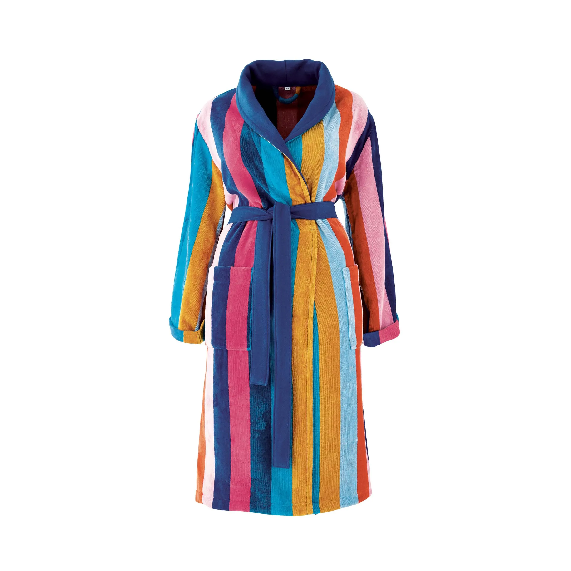 Harlequin Sophie Robinson Sherbet Stripe Robe - Small/Medium, Lapis