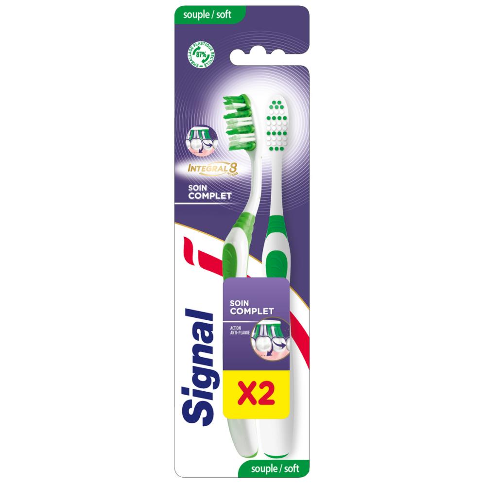 Signal - Pack of 2 Toothbrushes Integral 8 Complete Care Soft - 2 pièce